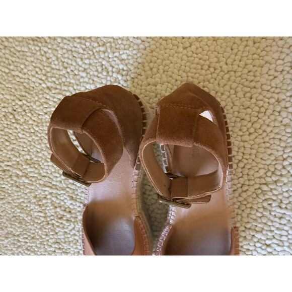 Soludos Ankle Strap Arizona Leather and Tan Platform Sandal - Picture 7 of 9